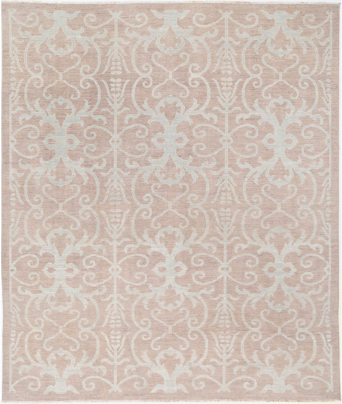 Oushak 8'1'' X 9'9'' Hand-Knotted Wool Rug 8'1'' x 9'9'' (243 X 293) / Taupe / Blue