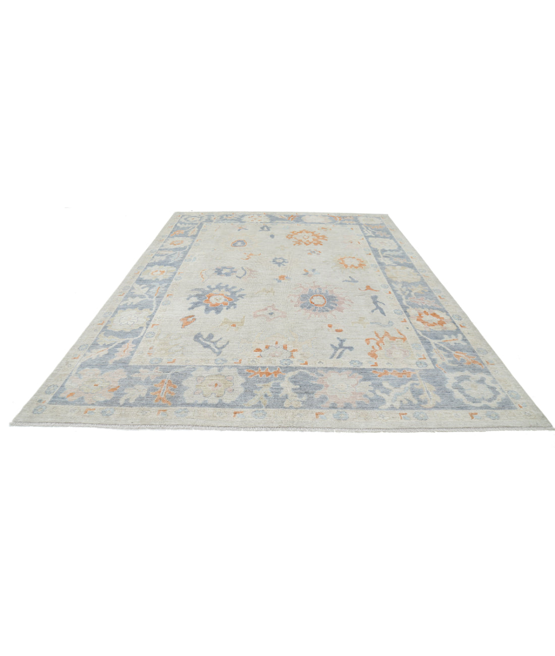 Oushak 8'11'' X 12'4'' Hand-Knotted Wool Rug 8'11'' x 12'4'' (268 X 370) / Beige / Grey