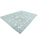 Oushak 10'4'' X 13'9'' Hand-Knotted Wool Rug 10'4'' x 13'9'' (310 X 413) / Blue / Ivory