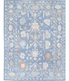 Oushak 10'4'' X 13'9'' Hand-Knotted Wool Rug 10'4'' x 13'9'' (310 X 413) / Blue / Ivory