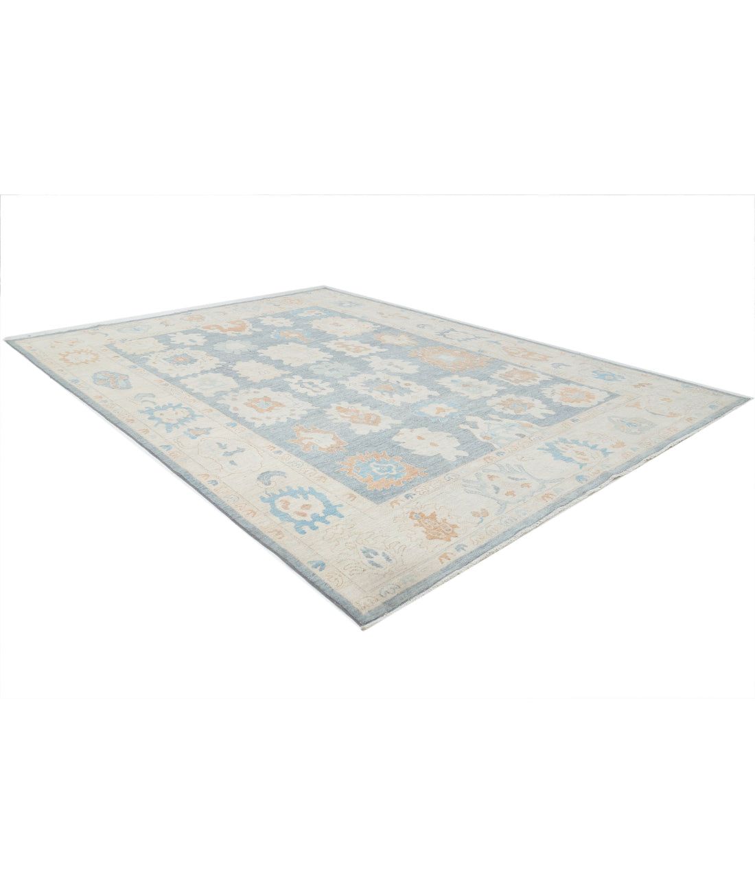 Oushak 10'3'' X 13'10'' Hand-Knotted Wool Rug 10'3'' x 13'10'' (308 X 415) / Grey / Ivory