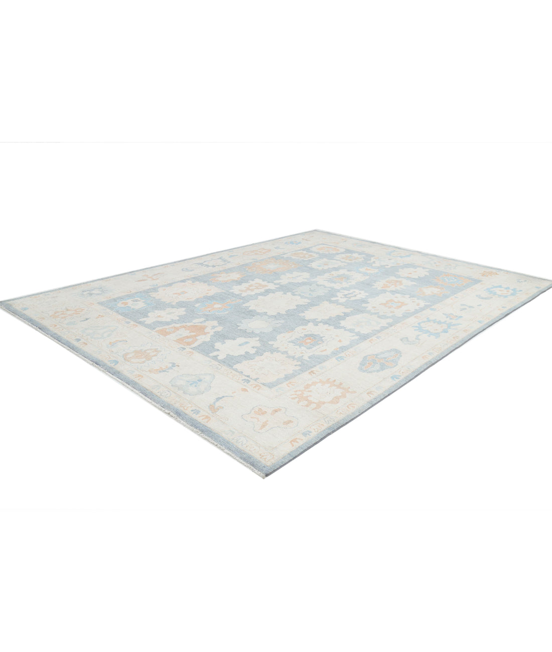 Oushak 10'3'' X 13'10'' Hand-Knotted Wool Rug 10'3'' x 13'10'' (308 X 415) / Grey / Ivory