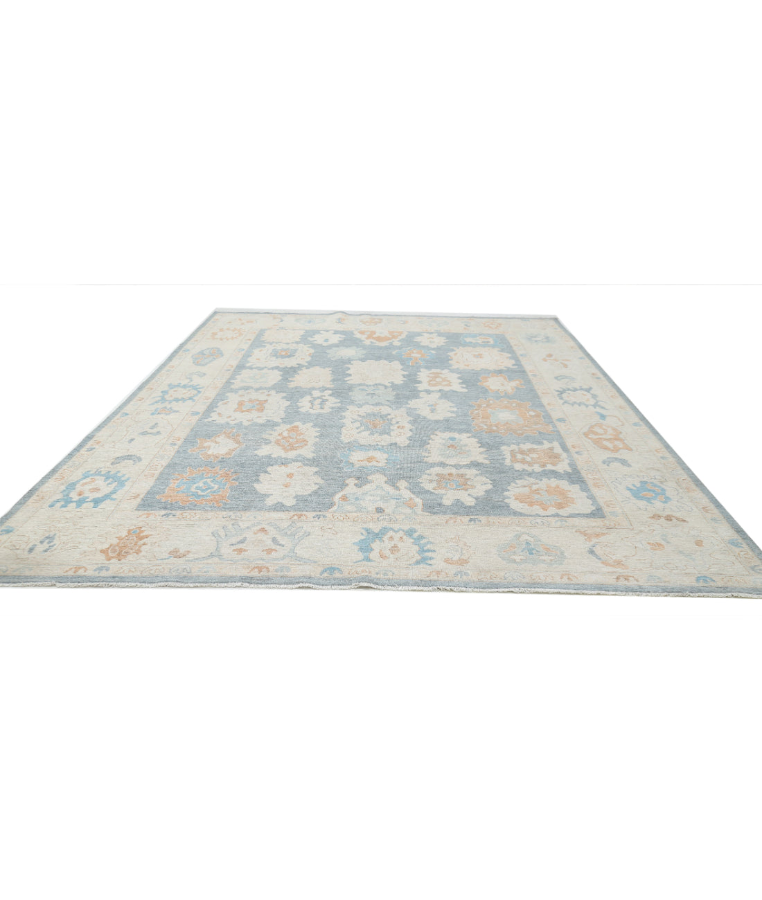 Oushak 10'3'' X 13'10'' Hand-Knotted Wool Rug 10'3'' x 13'10'' (308 X 415) / Grey / Ivory