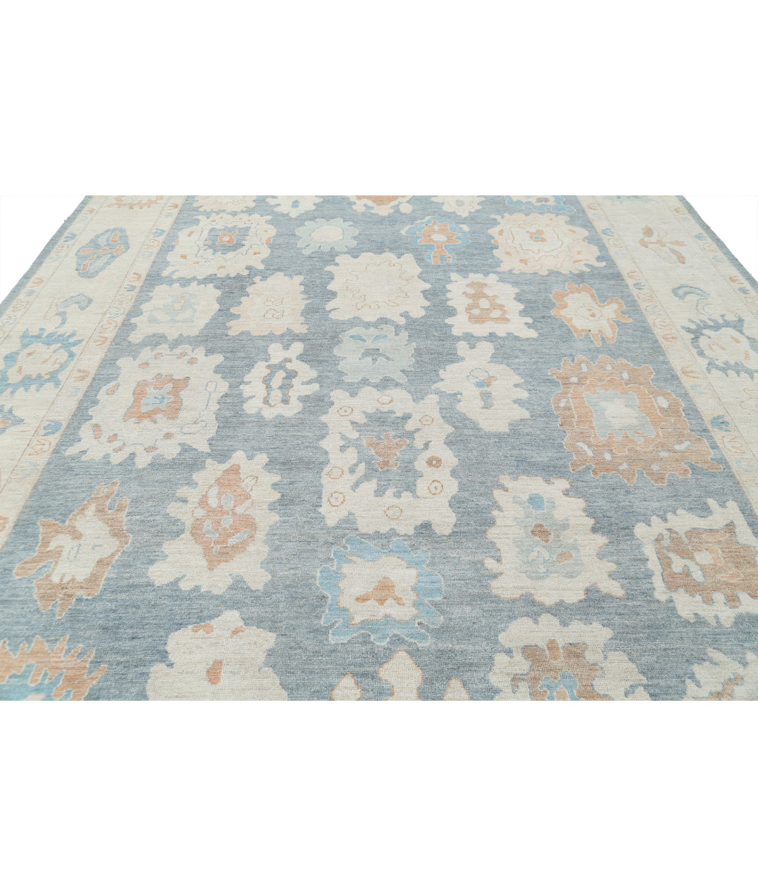 Oushak 10'3'' X 13'10'' Hand-Knotted Wool Rug 10'3'' x 13'10'' (308 X 415) / Grey / Ivory