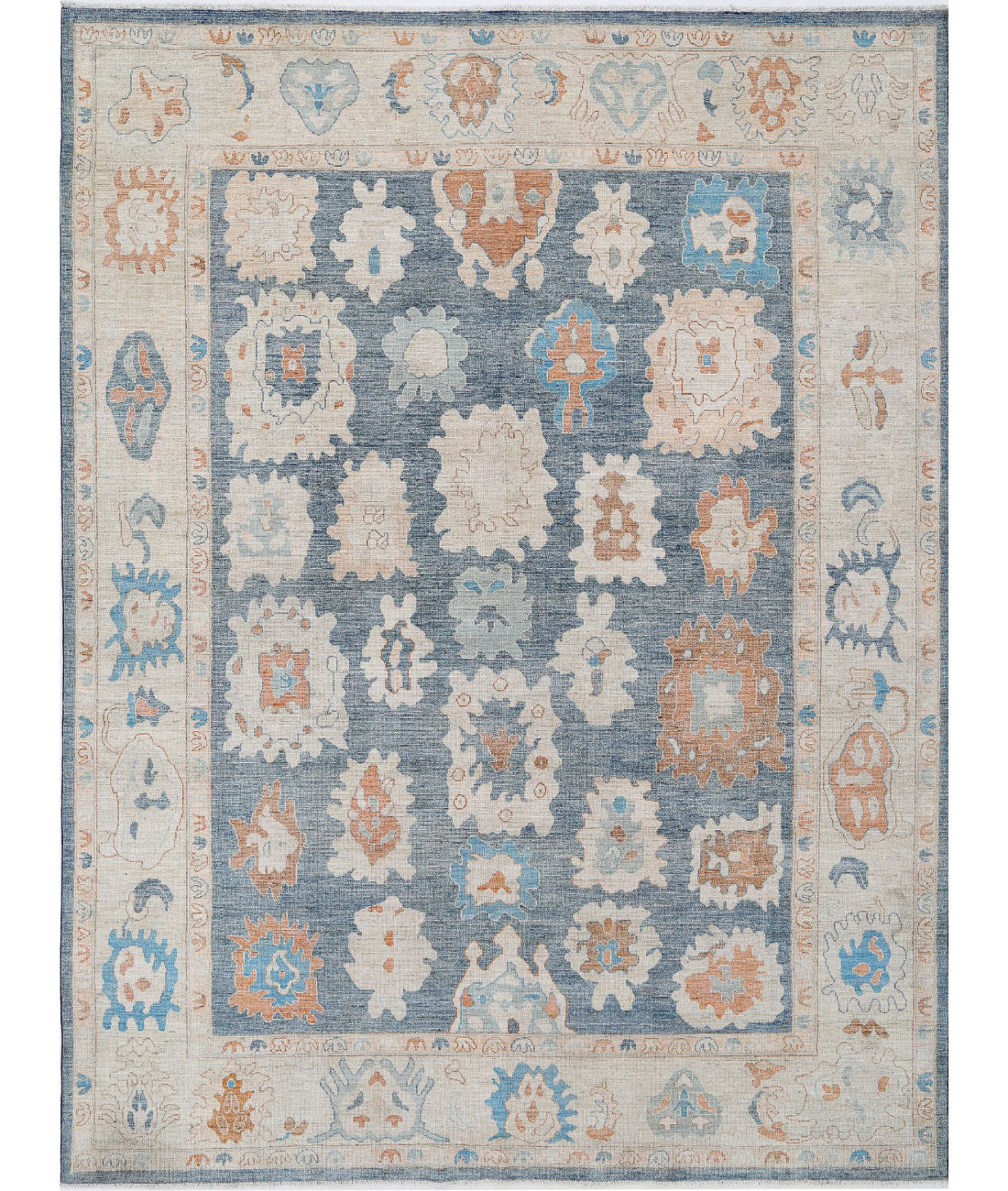 Oushak 10'3'' X 13'10'' Hand-Knotted Wool Rug 10'3'' x 13'10'' (308 X 415) / Grey / Ivory