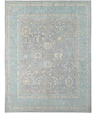 Oushak 12'0'' X 15'8'' Hand-Knotted Wool Rug 12'0'' x 15'8'' (360 X 470) / Grey / Green