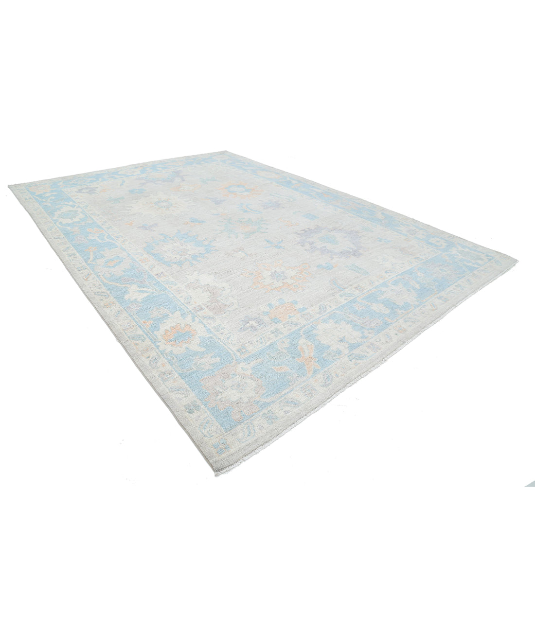 Oushak 10'3'' X 14'2'' Hand-Knotted Wool Rug 10'3'' x 14'2'' (308 X 425) / Grey / Blue