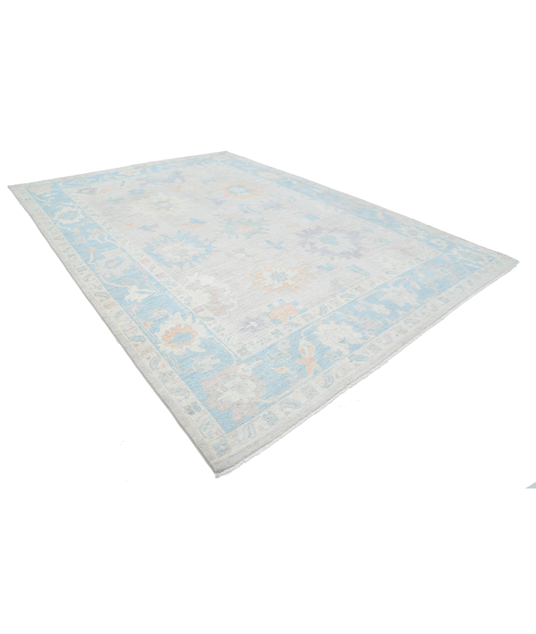 Oushak 10'3'' X 14'2'' Hand-Knotted Wool Rug 10'3'' x 14'2'' (308 X 425) / Grey / Blue