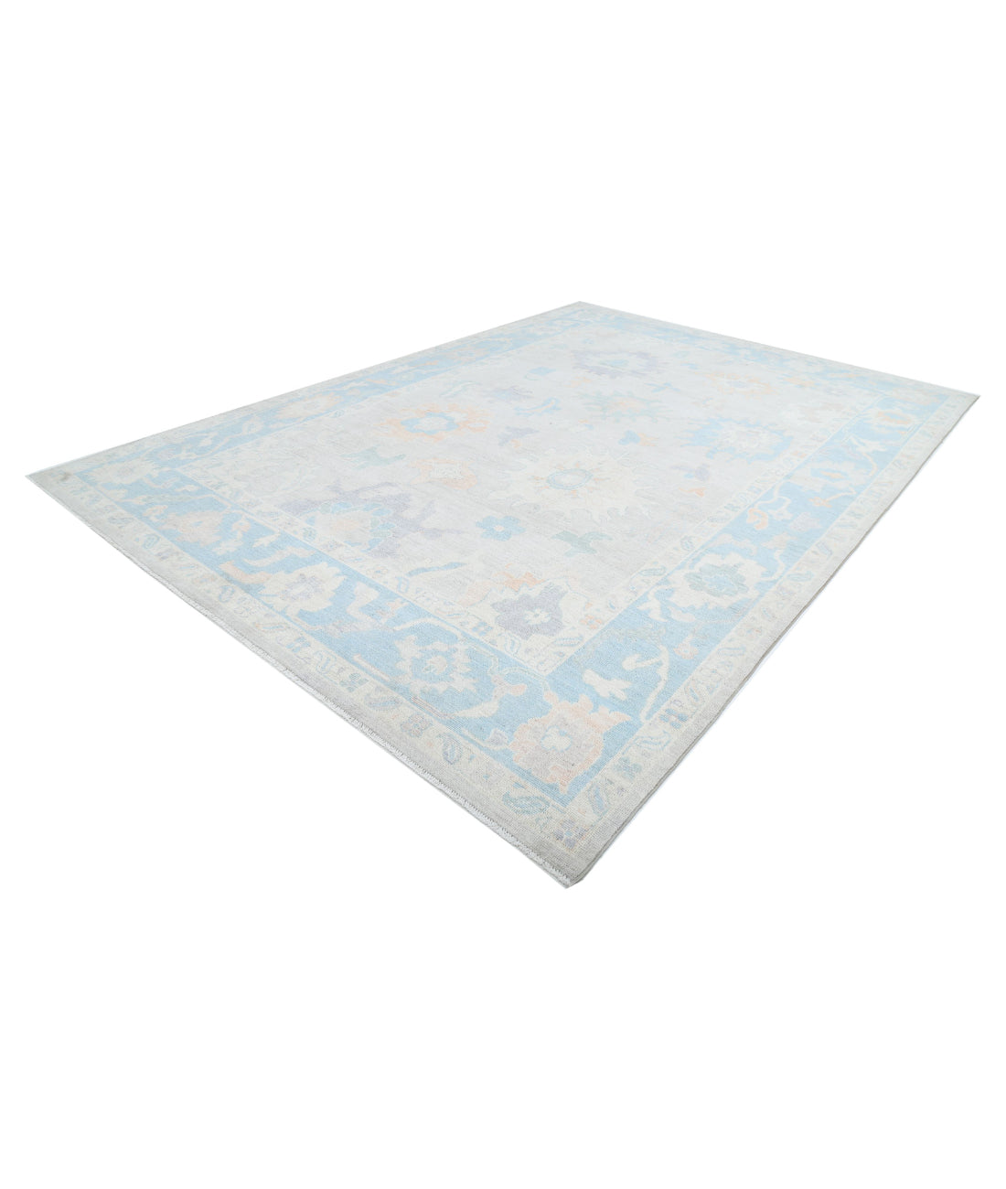 Oushak 10'3'' X 14'2'' Hand-Knotted Wool Rug 10'3'' x 14'2'' (308 X 425) / Grey / Blue