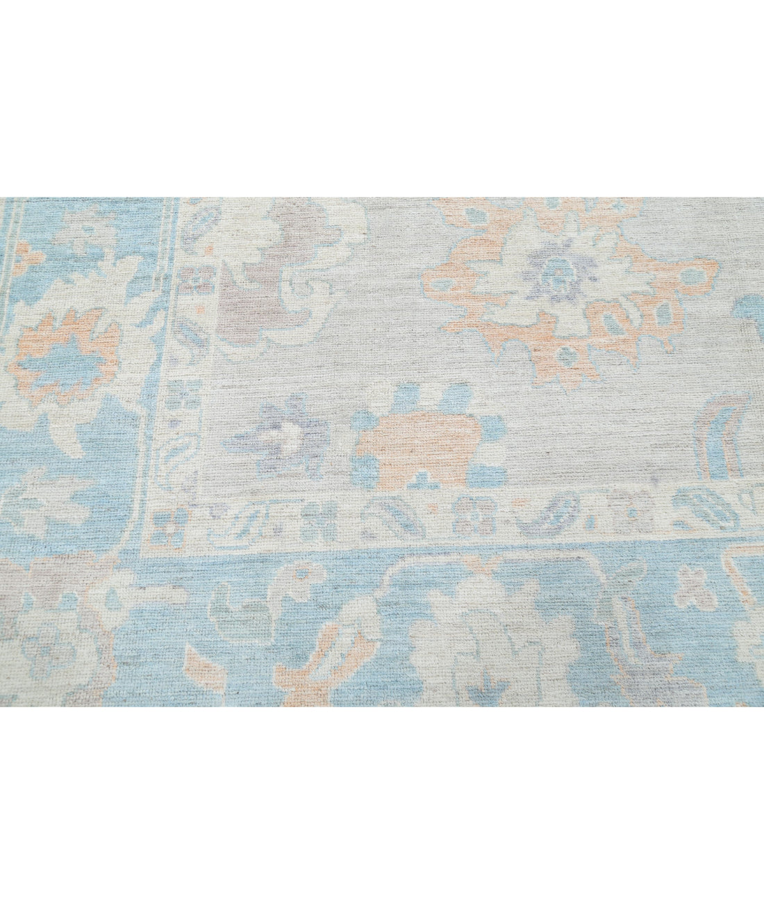 Oushak 10'3'' X 14'2'' Hand-Knotted Wool Rug 10'3'' x 14'2'' (308 X 425) / Grey / Blue