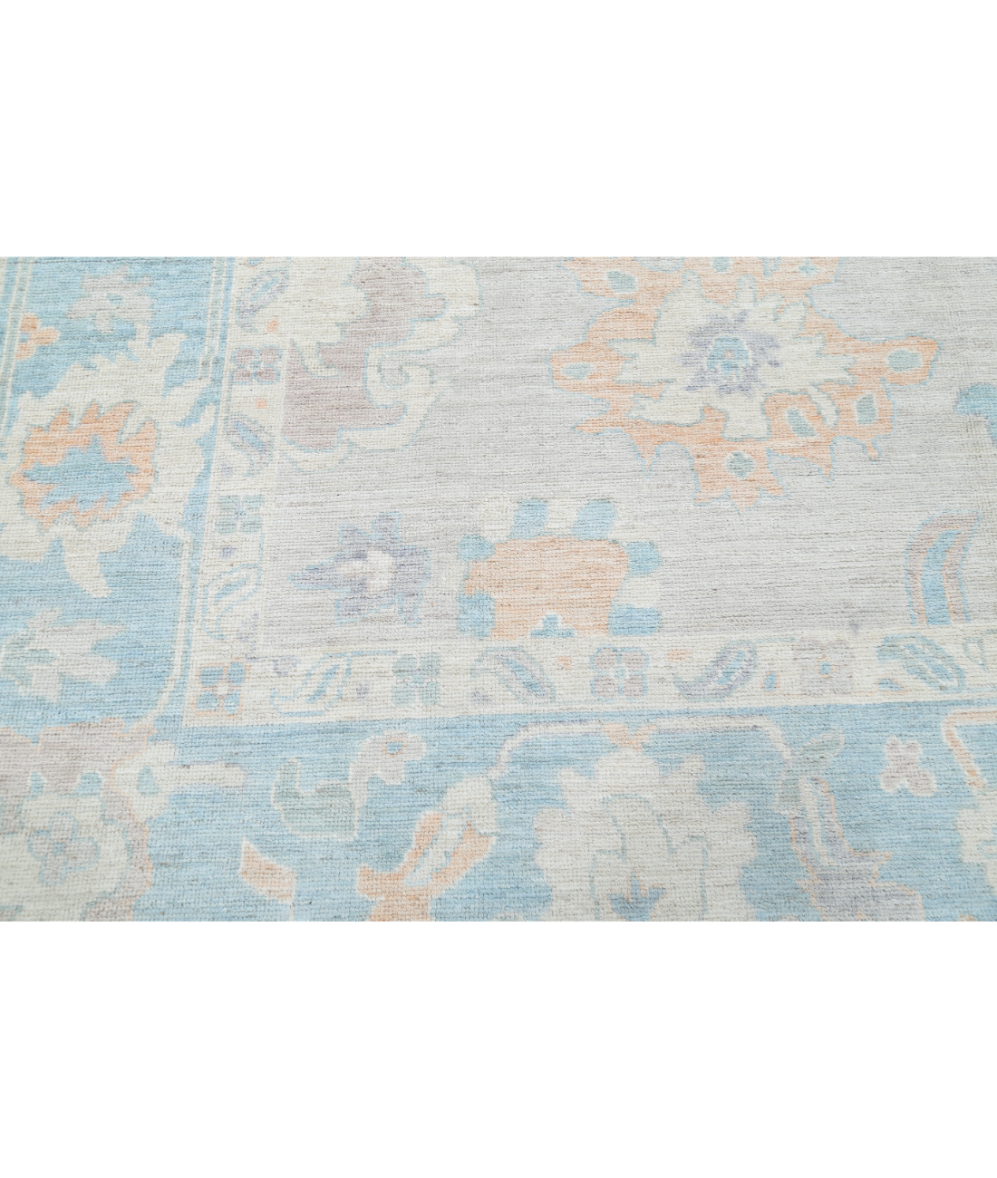 Oushak 10'3'' X 14'2'' Hand-Knotted Wool Rug 10'3'' x 14'2'' (308 X 425) / Grey / Blue