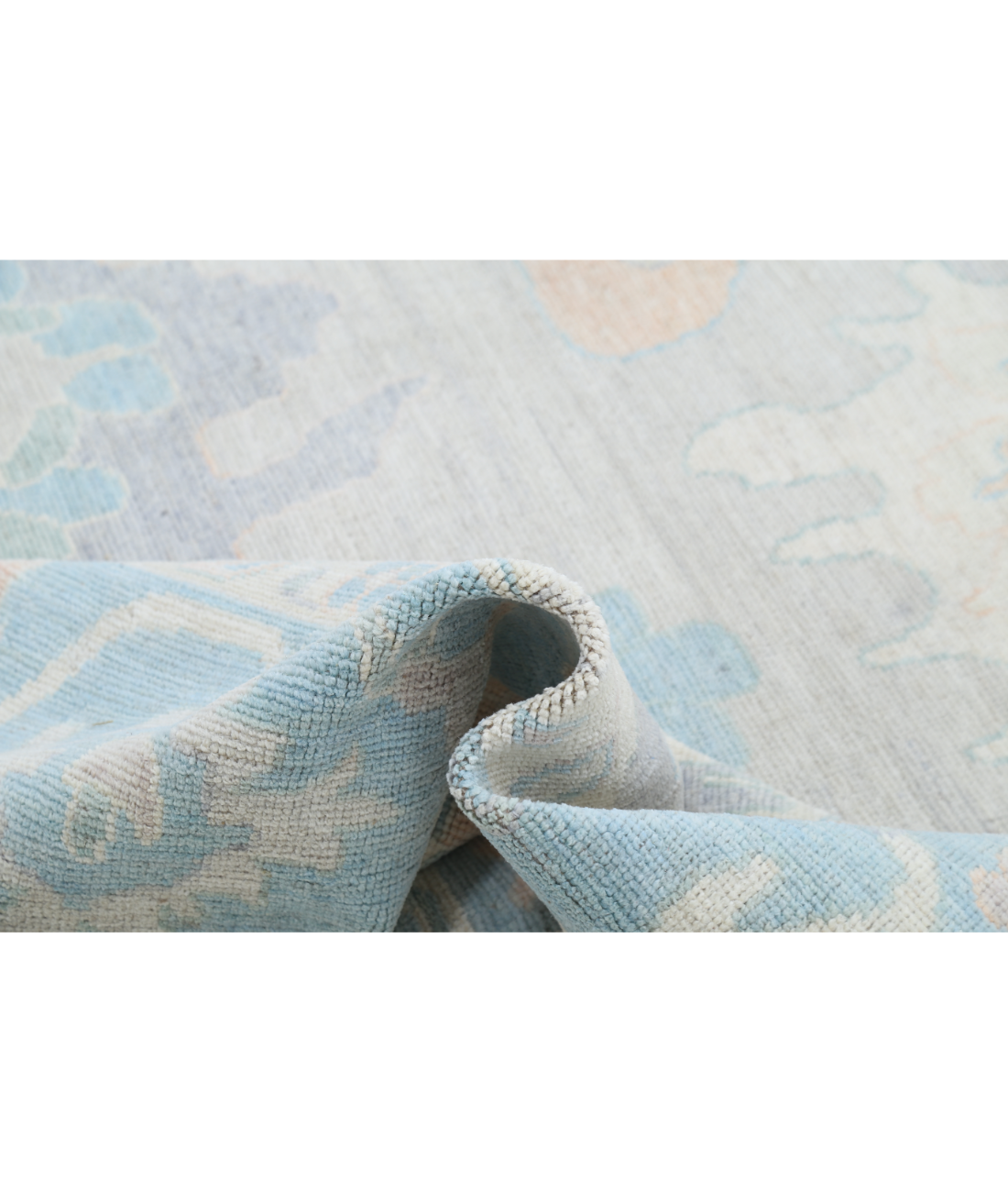 Oushak 10'3'' X 14'2'' Hand-Knotted Wool Rug 10'3'' x 14'2'' (308 X 425) / Grey / Blue