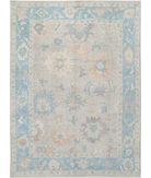 Oushak 10'3'' X 14'2'' Hand-Knotted Wool Rug 10'3'' x 14'2'' (308 X 425) / Grey / Blue