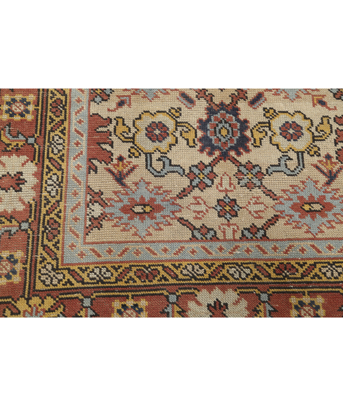 Oushak 8'0'' X 11'0'' Hand-Knotted Wool Rug 8'0'' x 11'0'' (240 X 330) / Ivory / Rust