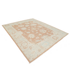 Hand Knotted Oushak Wool Rug 8' 3" X 9' 11" 8' 3" X 9' 11" (251 X 302) / Brown / Ivory