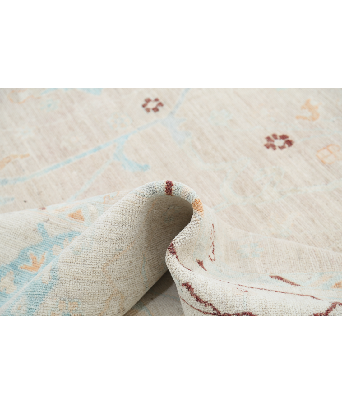 Hand Knotted Oushak Wool Rug 9' 3" X 11' 9" 9' 3" X 11' 9" (282 X 358) / Taupe / Ivory