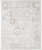 Oushak 12' 0" X 14' 8" Hand-Knotted Wool Rug 12' 0" X 14' 8" (366 X 447) / Grey / Ivory