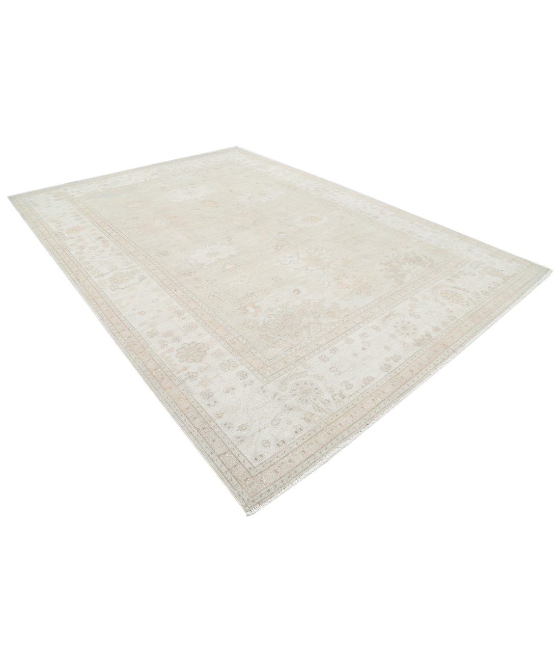 Oushak 8' 11" X 12' 4" Hand-Knotted Wool Rug 8' 11" X 12' 4" (272 X 376) / Grey / Ivory