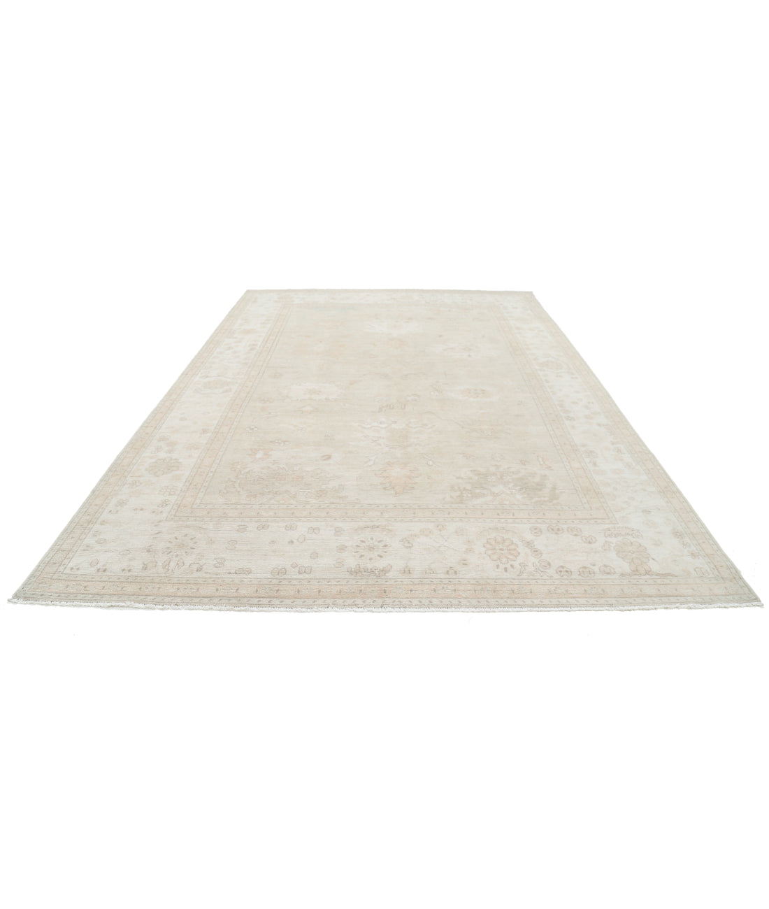 Oushak 8' 11" X 12' 4" Hand-Knotted Wool Rug 8' 11" X 12' 4" (272 X 376) / Grey / Ivory