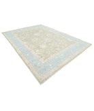 Oushak 9' 3" X 12' 4" Hand-Knotted Wool Rug 9' 3" X 12' 4" (282 X 376) / Green / Blue