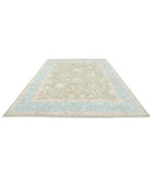 Oushak 9' 3" X 12' 4" Hand-Knotted Wool Rug 9' 3" X 12' 4" (282 X 376) / Green / Blue