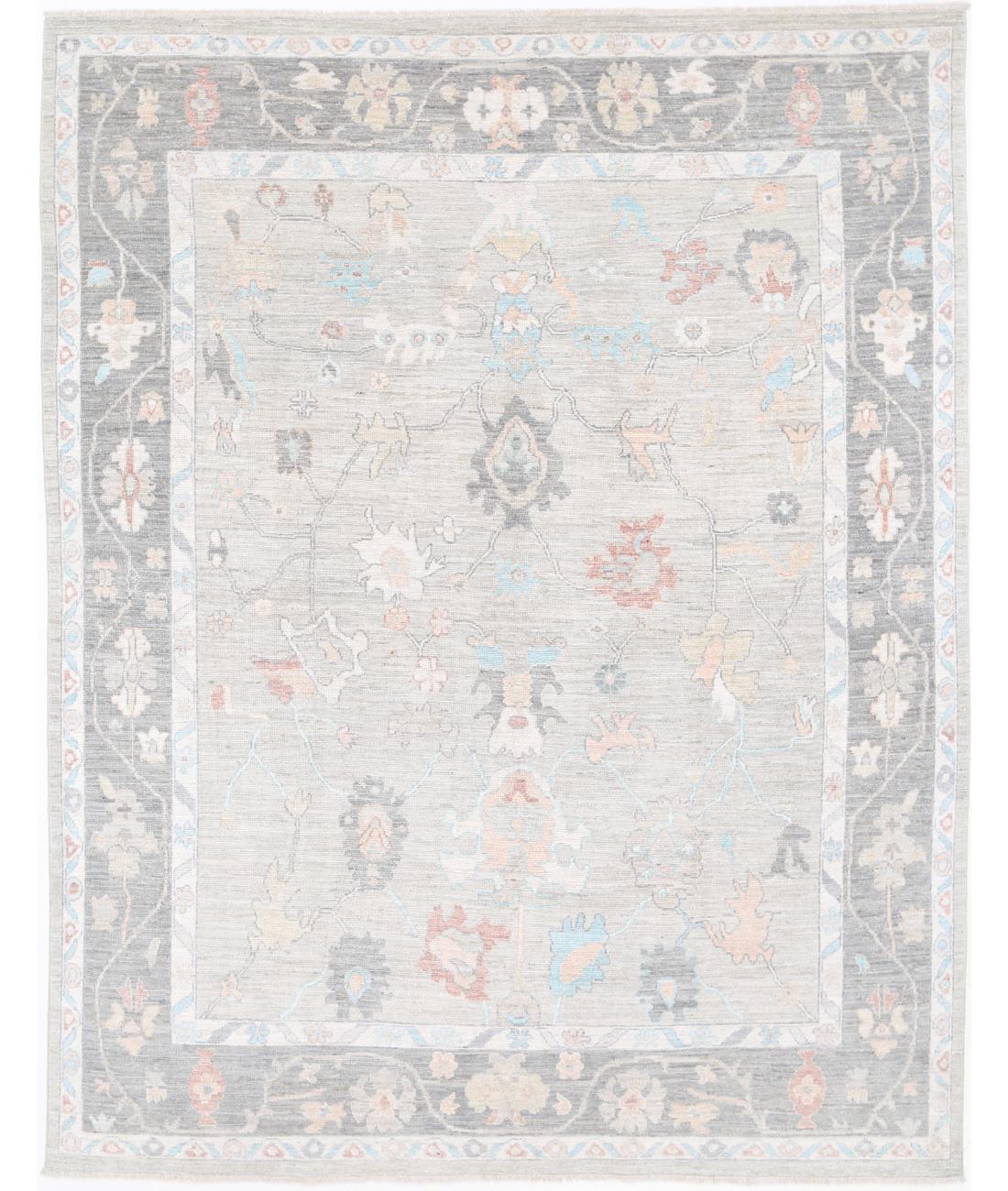 Oushak 7' 11" X 10' 0" Hand-Knotted Wool Rug 7' 11" X 10' 0" (241 X 305) / Silver / Grey