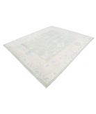 Oushak 8' 2" X 9' 9" Hand-Knotted Wool Rug 8' 2" X 9' 9" (249 X 297) / Green / Taupe
