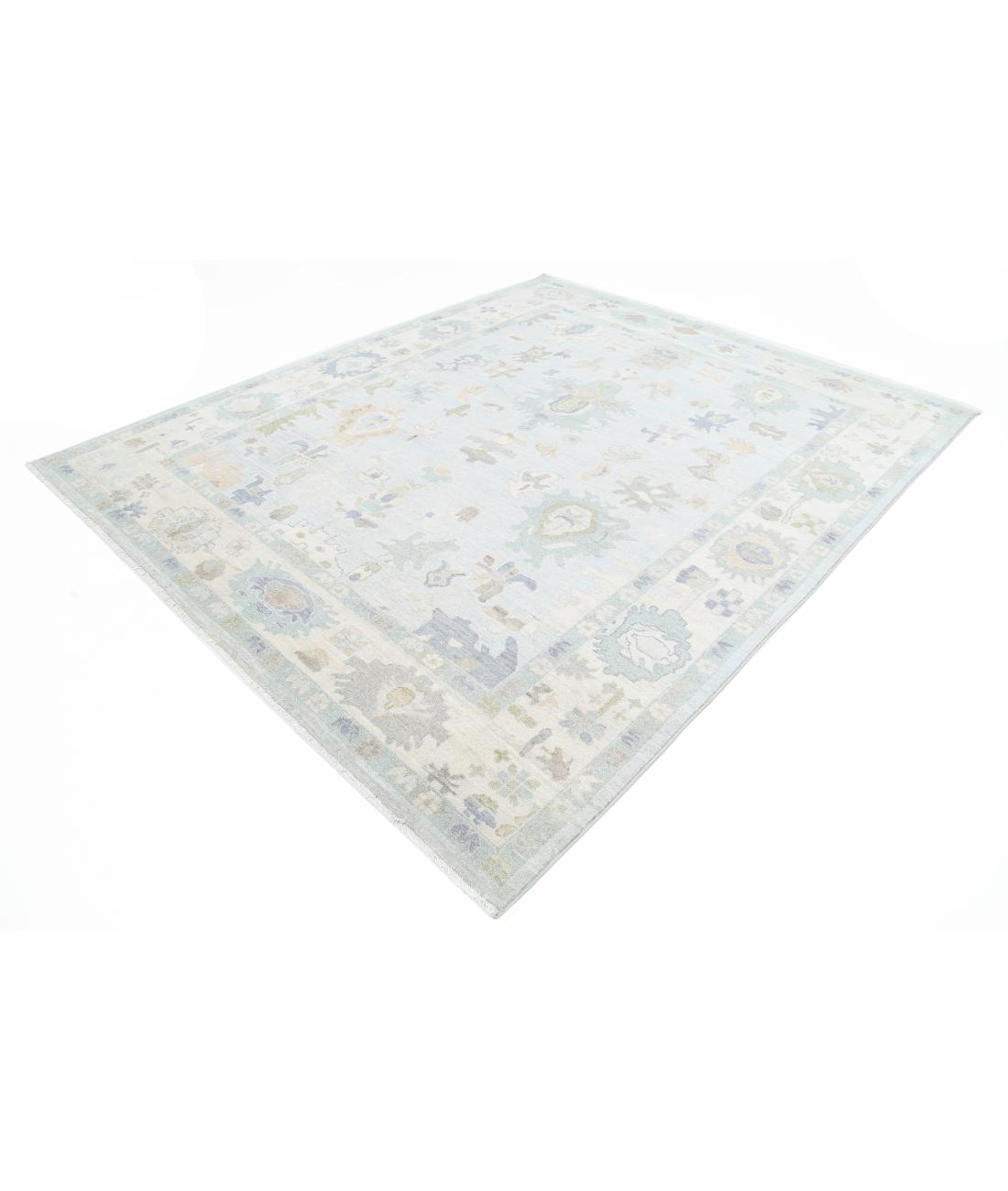 Oushak 8' 3" X 9' 10" Hand-Knotted Wool Rug 8' 3" X 9' 10" (251 X 300) / Blue / Ivory