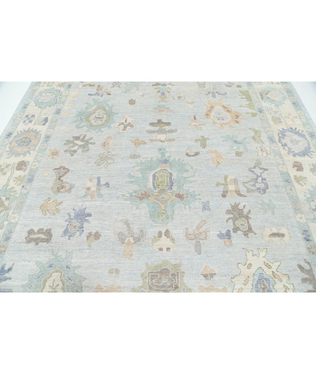 Oushak 8' 3" X 9' 10" Hand-Knotted Wool Rug 8' 3" X 9' 10" (251 X 300) / Blue / Ivory