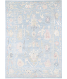 Oushak 10' 2" X 14' 5" Hand-Knotted Wool Rug 10' 2" X 14' 5" (310 X 439) / Blue / Ivory