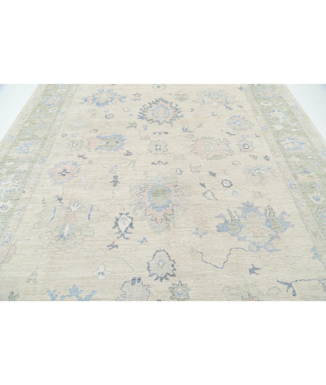 Oushak 9' 0" X 11' 10" Hand-Knotted Wool Rug 9' 0" X 11' 10" (274 X 361) / Taupe / Green