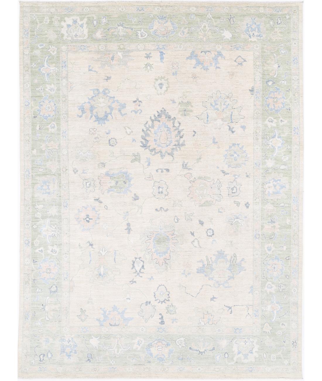 Oushak 9' 0" X 11' 10" Hand-Knotted Wool Rug 9' 0" X 11' 10" (274 X 361) / Taupe / Green