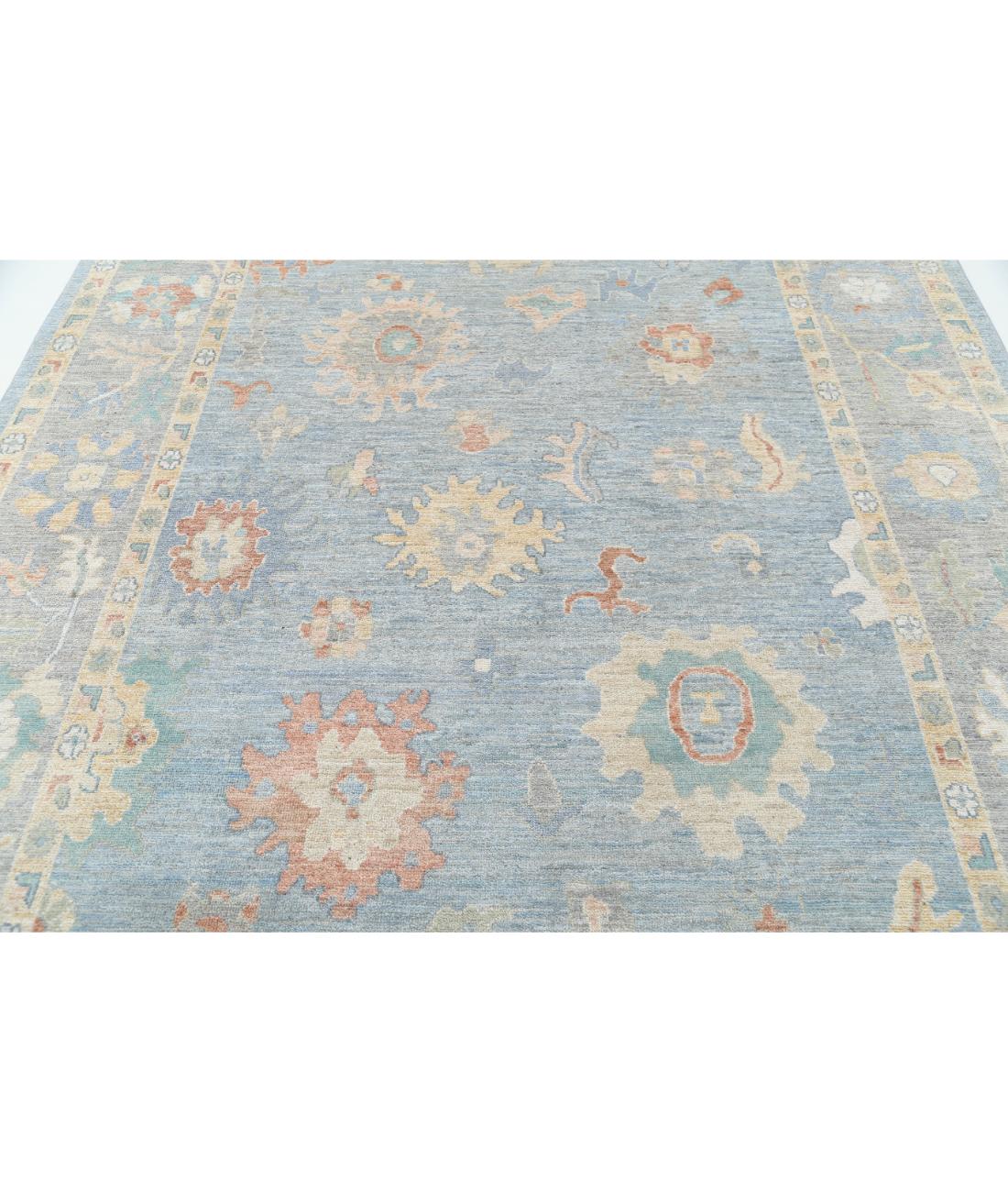 Oushak 7' 11" X 9' 10" Hand-Knotted Wool Rug 7' 11" X 9' 10" (241 X 300) / Blue / Grey