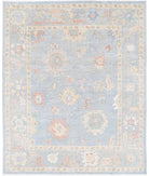 Oushak 7' 11" X 9' 10" Hand-Knotted Wool Rug 7' 11" X 9' 10" (241 X 300) / Blue / Grey