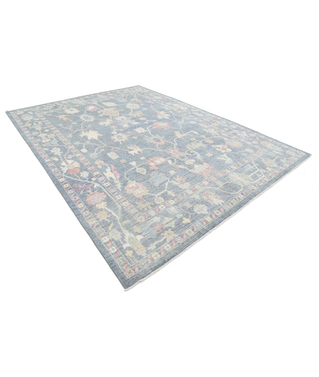 Oushak 8' 9" X 11' 9" Hand-Knotted Wool Rug 8' 9" X 11' 9" (267 X 358) / Grey / Pink