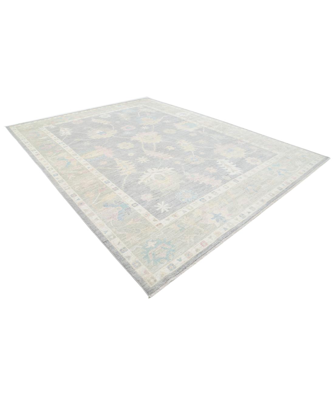 Oushak 10' 6" X 13' 8" Hand-Knotted Wool Rug 10' 6" X 13' 8" (320 X 417) / Grey / Green