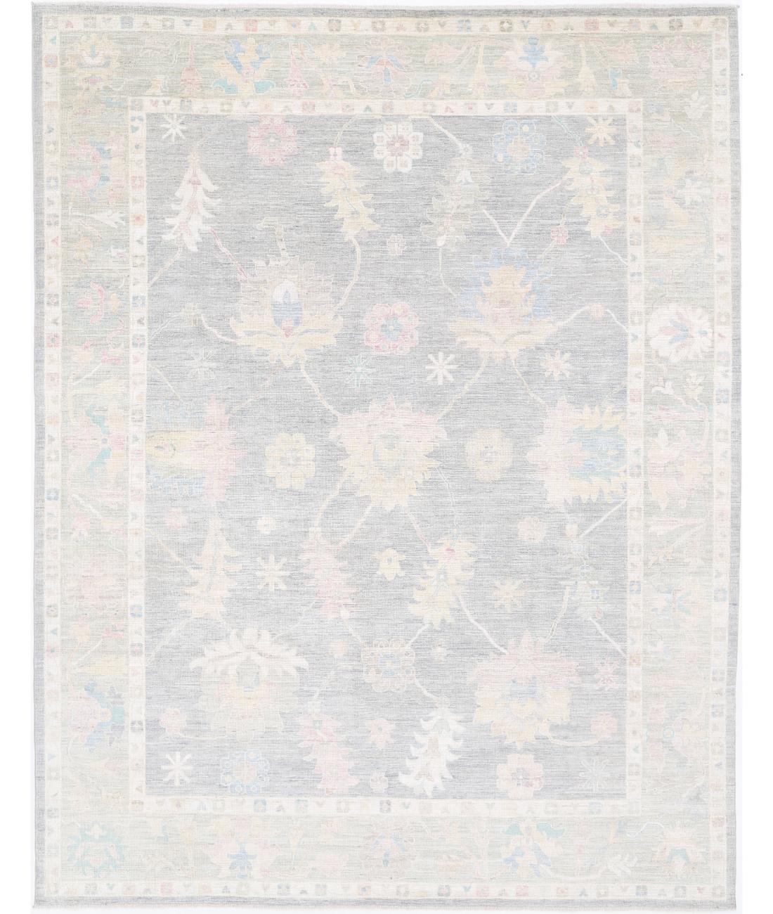 Oushak 10' 6" X 13' 8" Hand-Knotted Wool Rug 10' 6" X 13' 8" (320 X 417) / Grey / Green