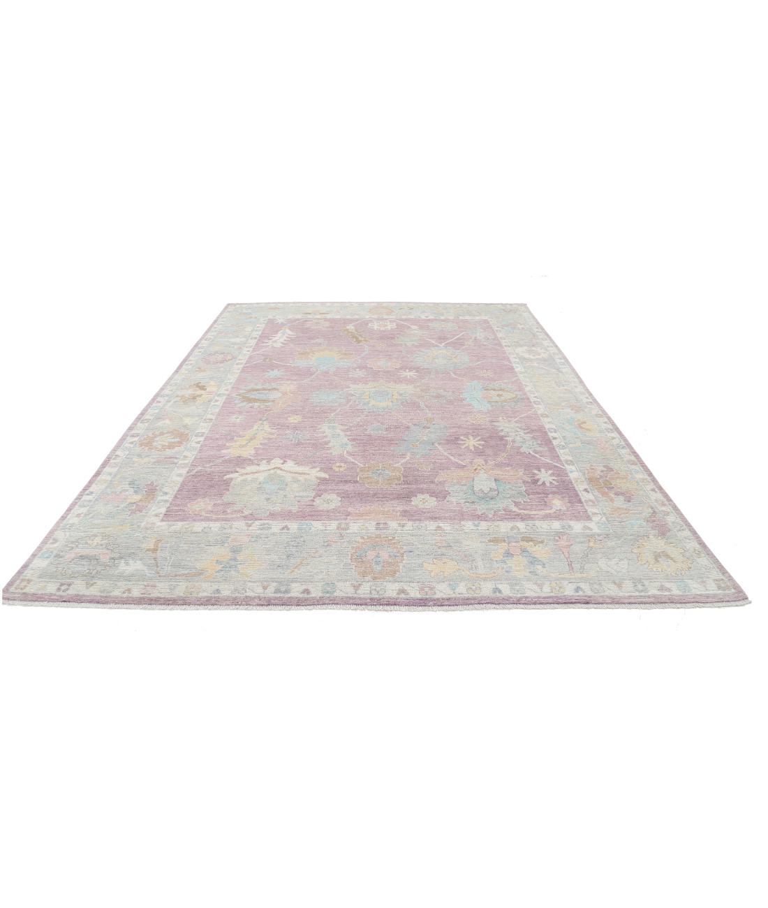 Oushak 9' 0" X 12' 4" Hand-Knotted Wool Rug 9' 0" X 12' 4" (274 X 376) / Purple / Grey