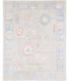 Oushak 9' 0" X 11' 9" Hand-Knotted Wool Rug 9' 0" X 11' 9" (274 X 358) / Grey / Blue