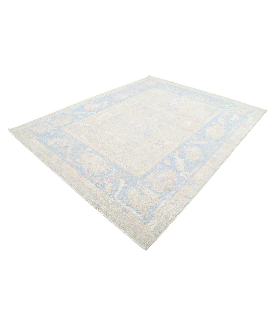 Oushak 8' 0" X 9' 10" Hand-Knotted Wool Rug 8' 0" X 9' 10" (244 X 300) / Green / Blue