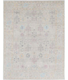 Oushak 9' 1" X 11' 10" Hand-Knotted Wool Rug 9' 1" X 11' 10" (277 X 361) / Silver / Grey