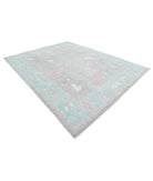 Oushak 9' 1" X 11' 9" Hand-Knotted Wool Rug 9' 1" X 11' 9" (277 X 358) / Grey / Green