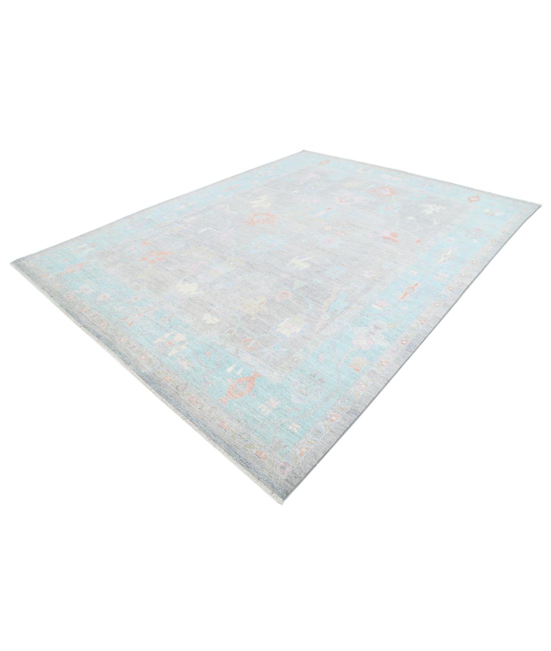 Oushak 9' 1" X 11' 9" Hand-Knotted Wool Rug 9' 1" X 11' 9" (277 X 358) / Grey / Green