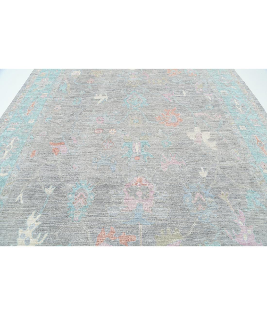 Oushak 9' 1" X 11' 9" Hand-Knotted Wool Rug 9' 1" X 11' 9" (277 X 358) / Grey / Green