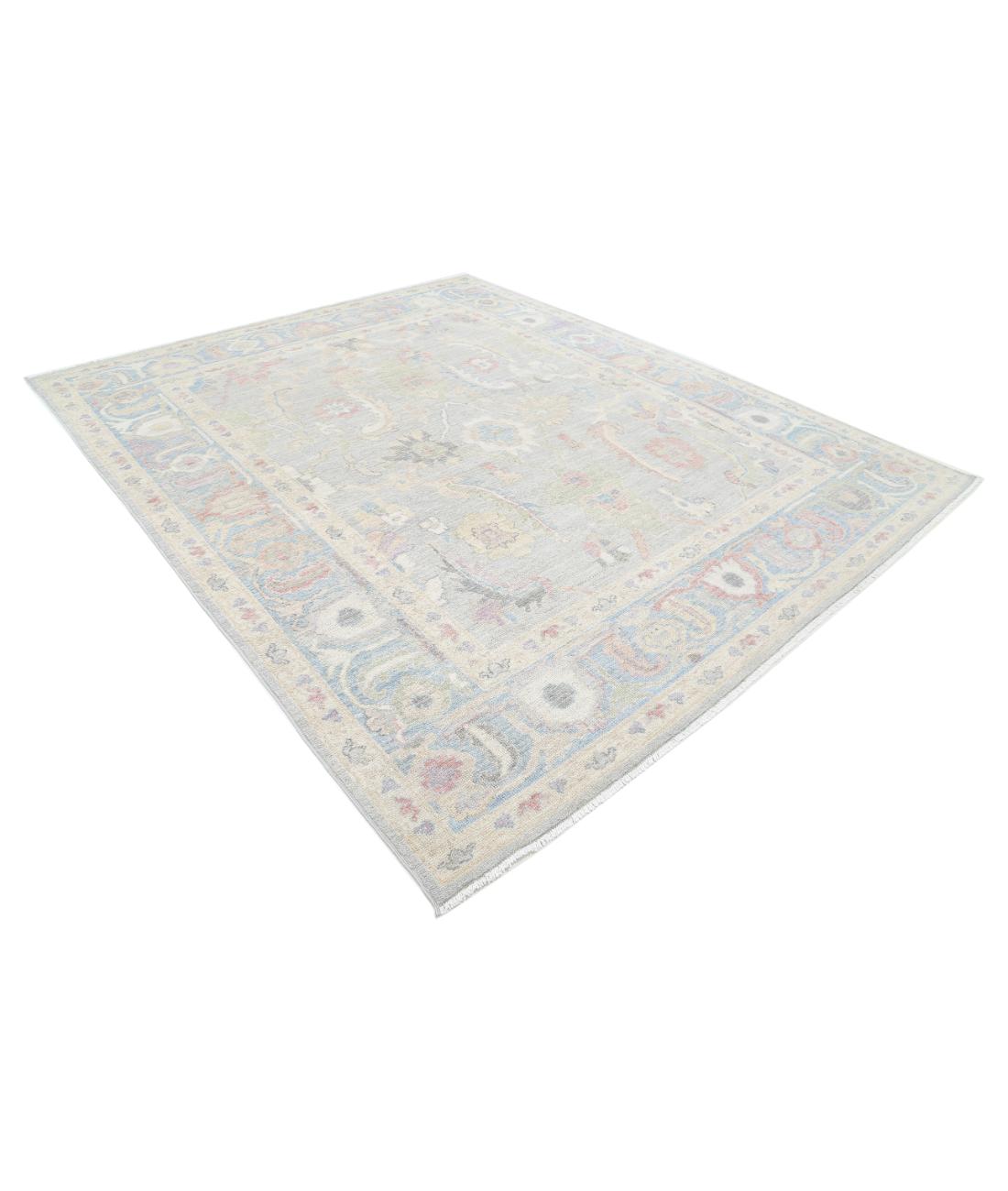 Oushak 8' 6" X 10' 3" Hand-Knotted Wool Rug 8' 6" X 10' 3" (259 X 312) / Grey / Blue