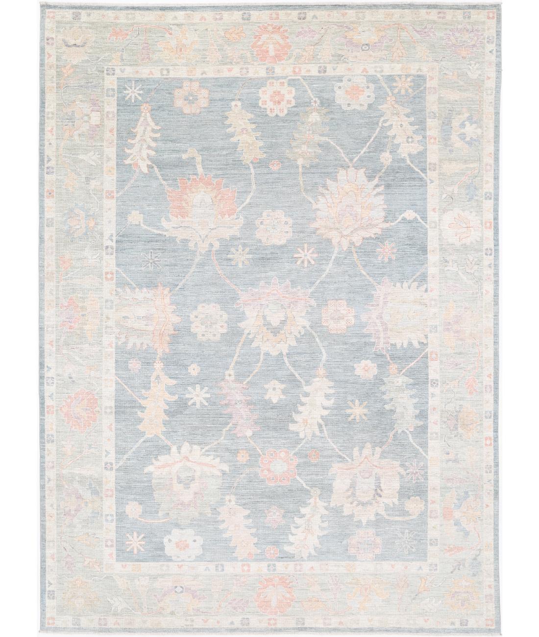 Oushak 10' 0" X 13' 7" Hand-Knotted Wool Rug 10' 0" X 13' 7" (305 X 414) / Grey / Green