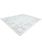 Oushak 12' 2" X 14' 9" Hand-Knotted Wool Rug 12' 2" X 14' 9" (371 X 450) / Blue / Grey