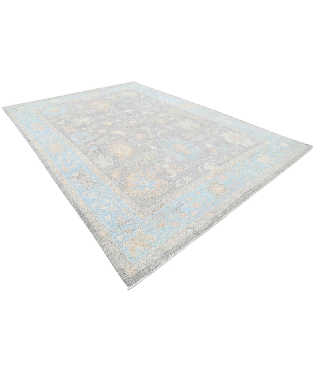 Oushak 10' 1" X 13' 11" Hand-Knotted Wool Rug 10' 1" X 13' 11" (307 X 424) / Grey / Green