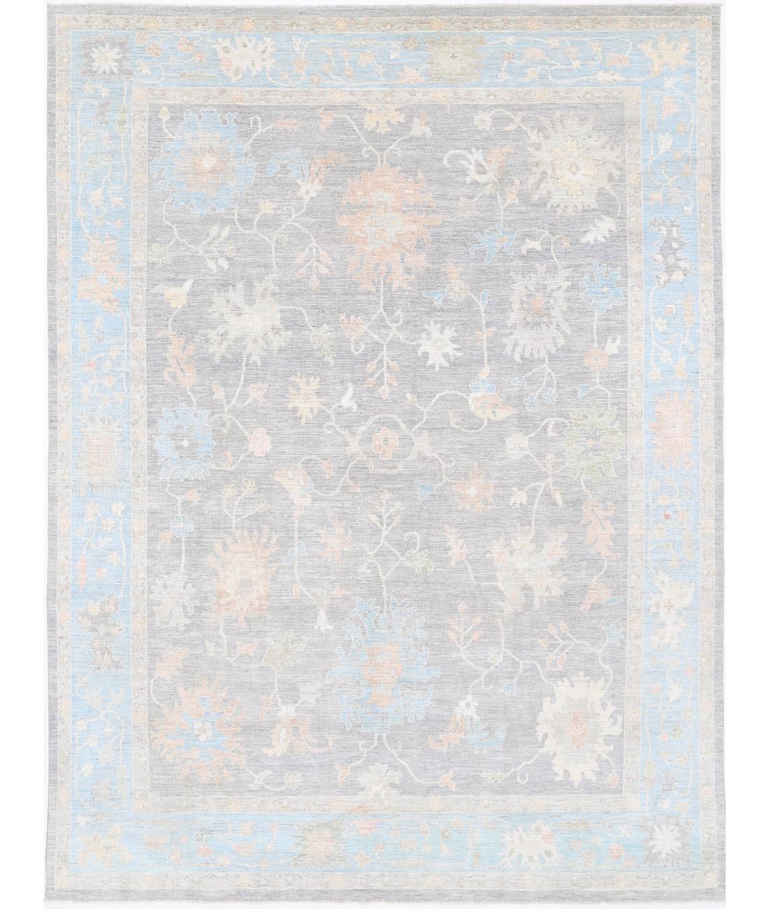 Oushak 10' 1" X 13' 11" Hand-Knotted Wool Rug 10' 1" X 13' 11" (307 X 424) / Grey / Green