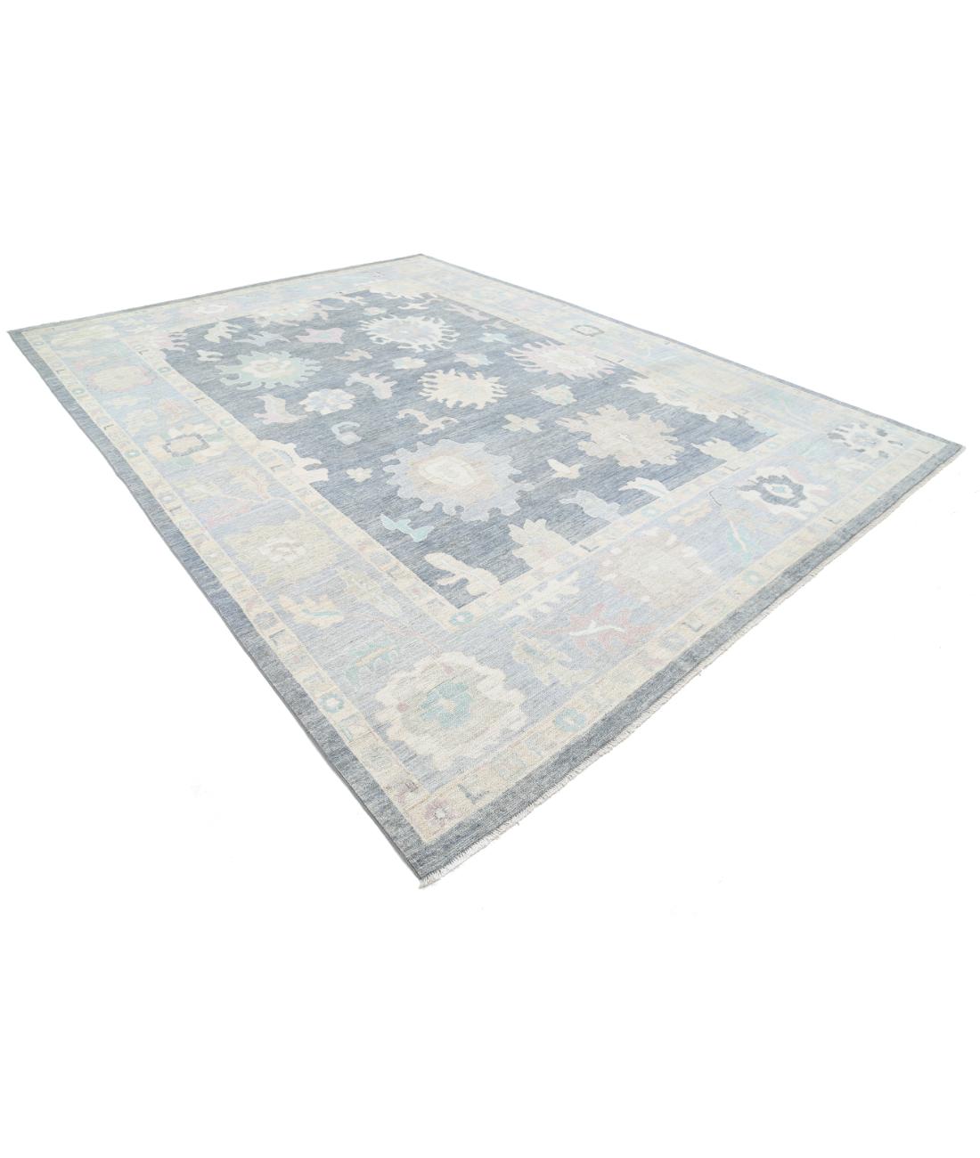 Oushak 10' 2" X 13' 10" Hand-Knotted Wool Rug 10' 2" X 13' 10" (310 X 422) / Grey / Silver